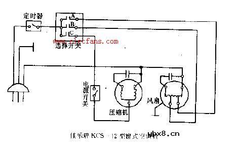 佳乐牌KCS-12型窗式空调机电路图