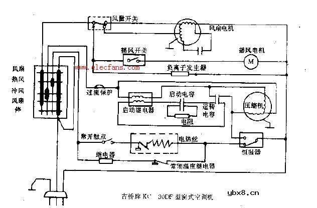 古桥牌KC-30DE型牌窗式空调机电路图