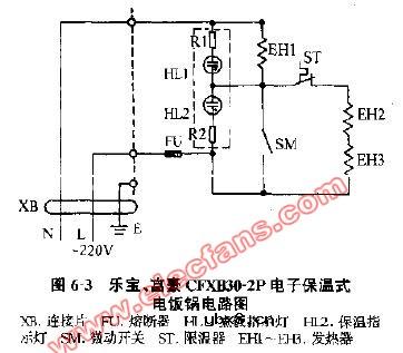 乐宝富豪CFXB30-2P电子保温式电饭锅电路图