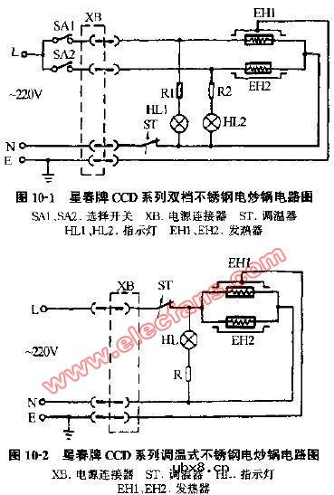 星春牌CCD系列调温式不锈钢电炒锅电路图 星春牌CCD系列调温式不锈钢电炒锅电路图