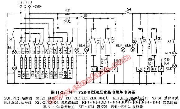 祥丰YXR-D型双层食品电烘炉电路图