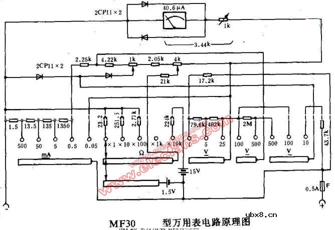 30型万用表电路图