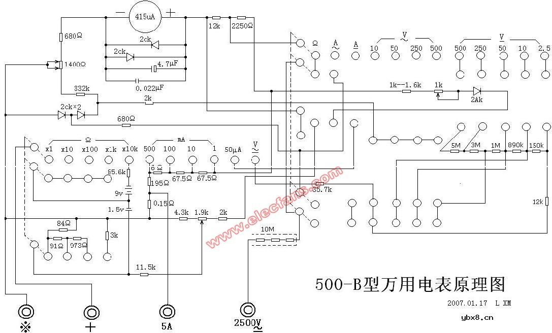 500-B型万用表电路图