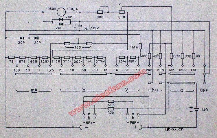 mf40型万用表电路图