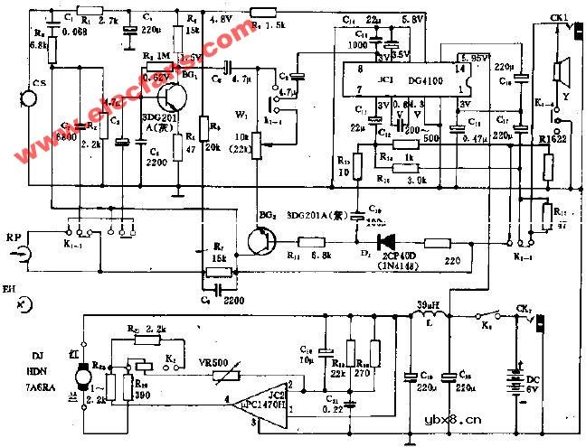 乐宝牌SLX-1A型袖珍录音机电路图 乐宝牌SLX-1A型袖珍录音机电路图