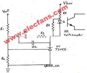 带光耦初级/次级隔离的典型反馈电路