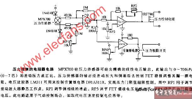 压力控制的电阻器电路