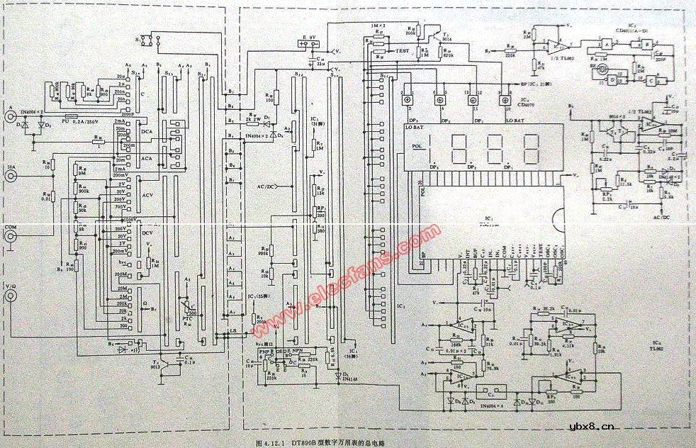 DT890B型万用表电路图