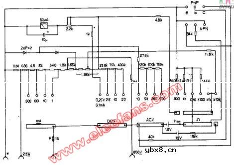 MF125型万用表电路图