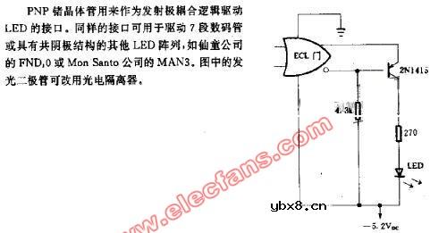 ECL至(转)LED的接口电路图