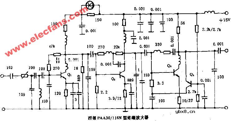 西视PAA30，116N型终端放大器电路原理图