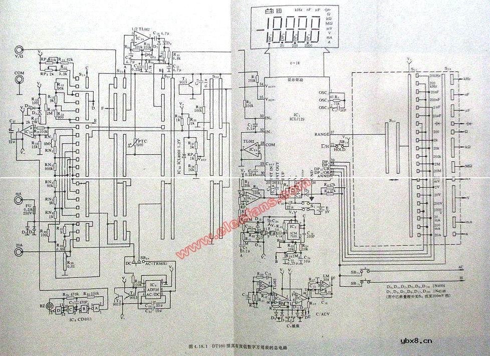 DT890型数字万用表电路图