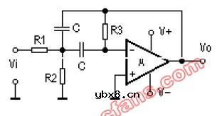 有源带通滤波器电路