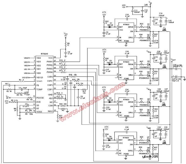 915/945主板的CPU供电电路图