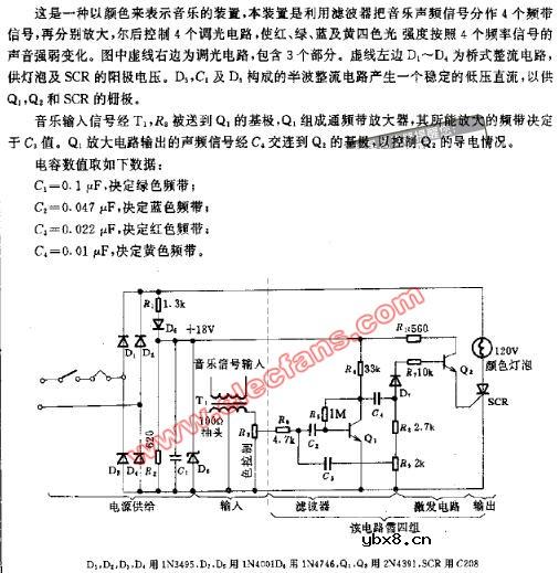 音乐彩色灯电路