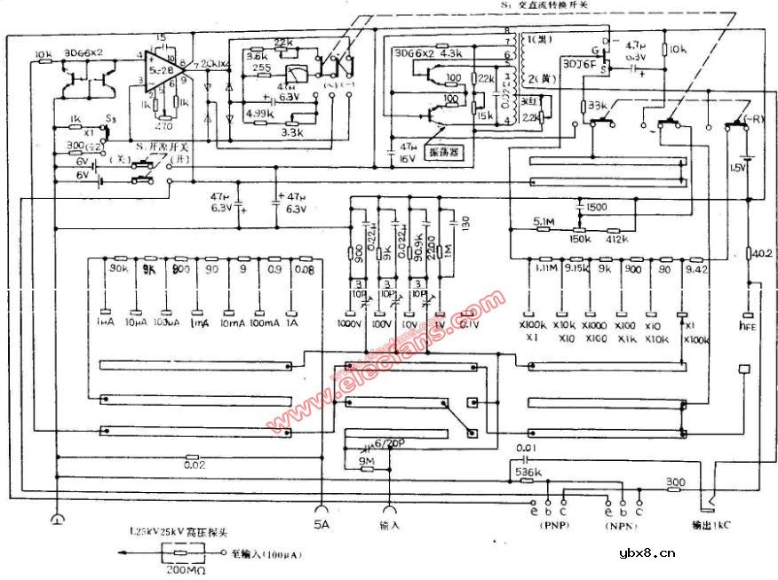 MF70型万用表电路图