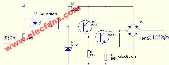 电话模拟摘机电路