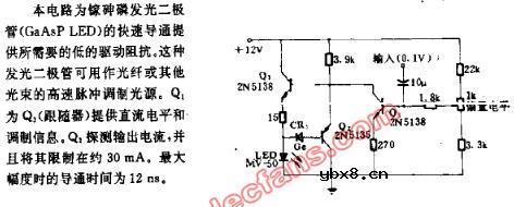 1Mhz发光二极管脉冲调制电路