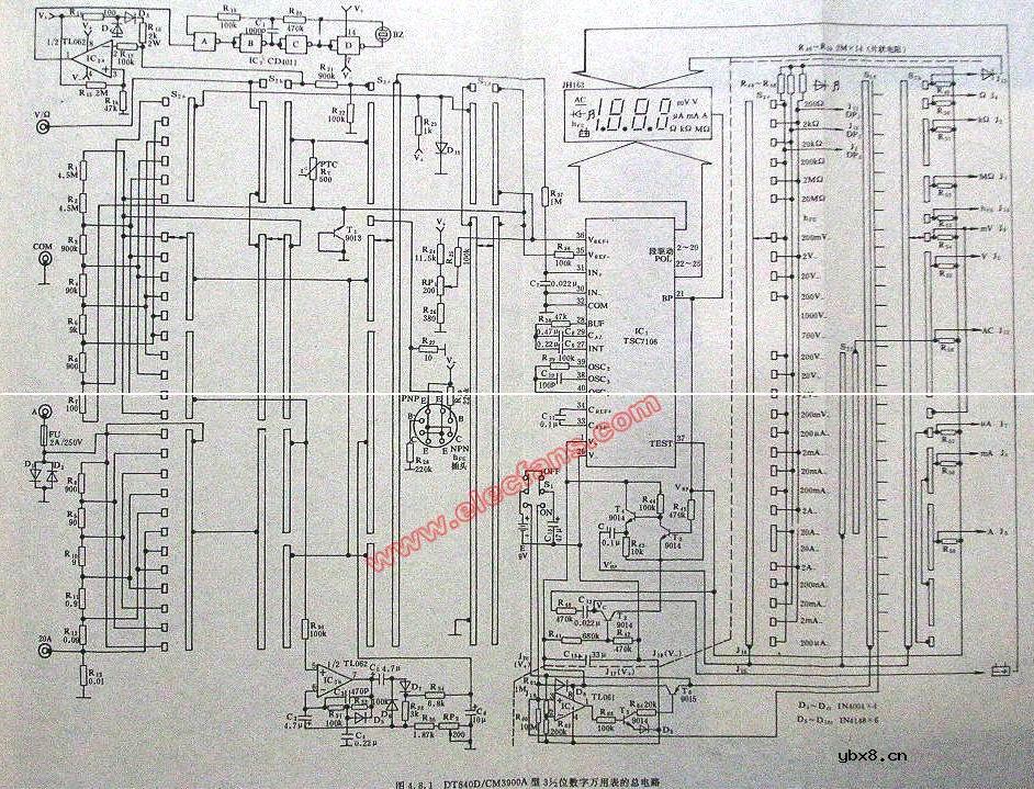 DT840D型万用表电路图
