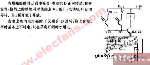窗帘自动开闭电路
