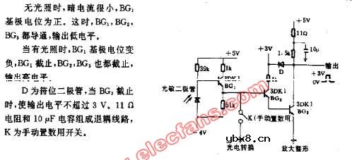 用于KXZ-213数控铣床的光电放大电路图