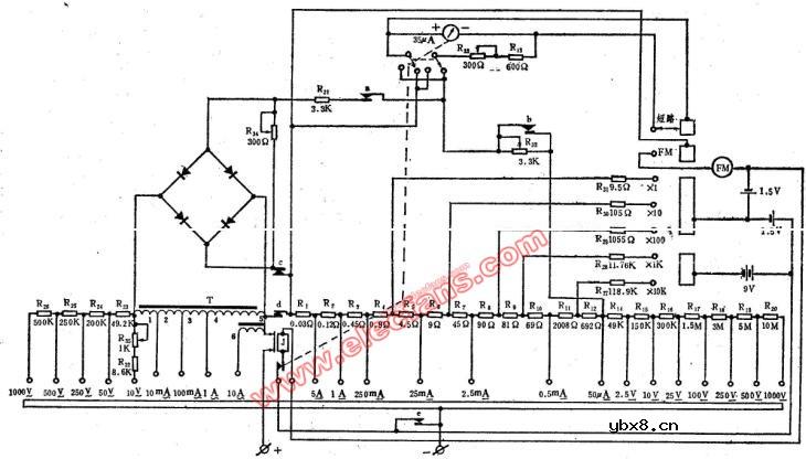 MF24型万用表电路图