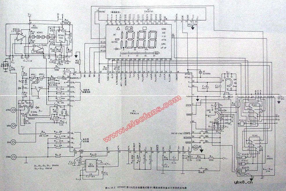 DT960T型数字万用表电路图