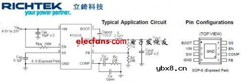 Richtek推出RT8293B 3A, 23V, 1.2MHz同步直流对直流降压转换器