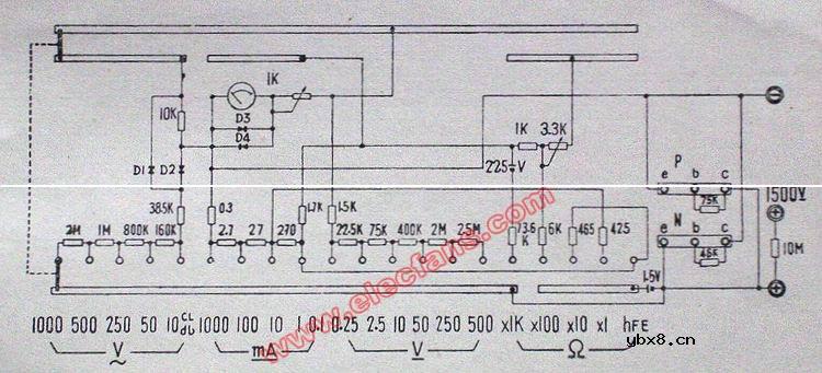 u101型万用表电路图
