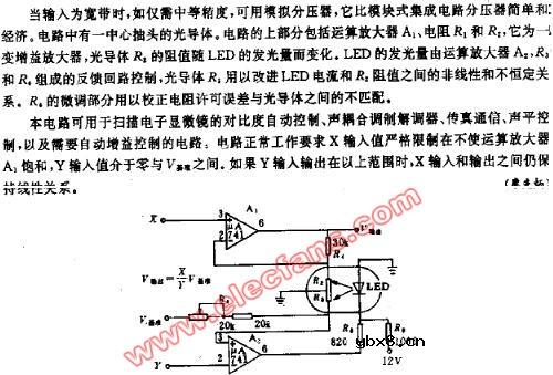 宽带X输入的模拟式分压电路