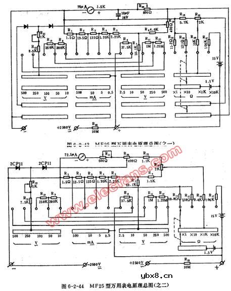 MF25型万用表电路图