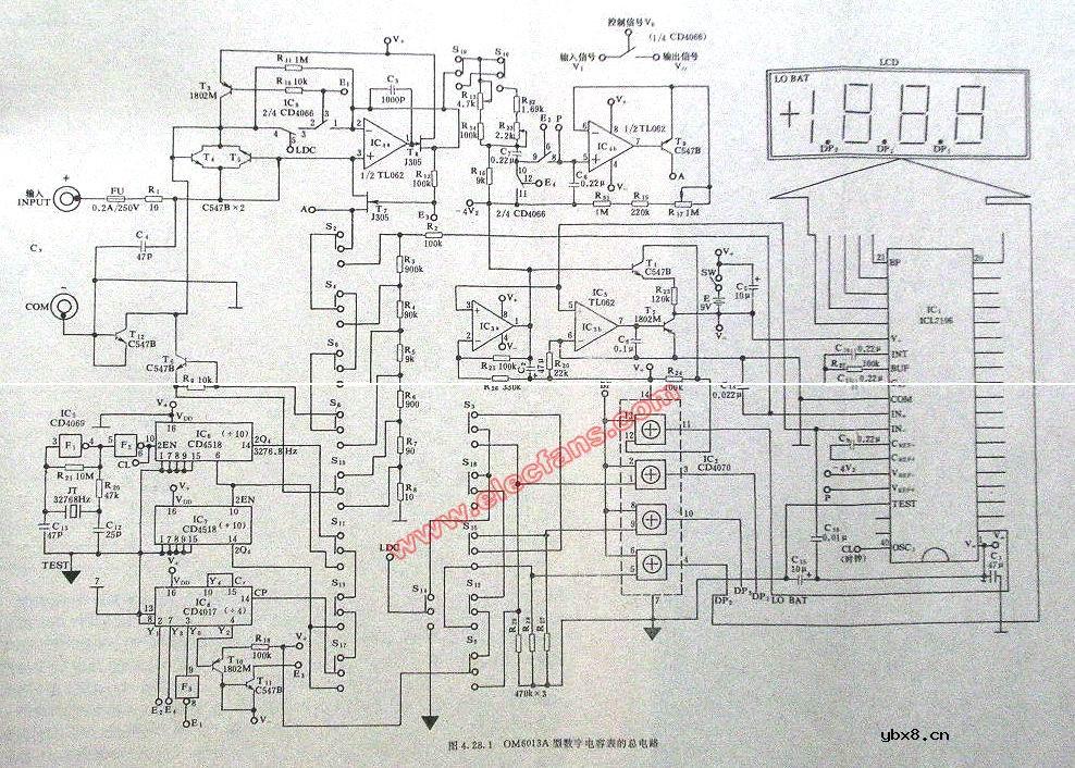CM6013A型数字万用表电路图