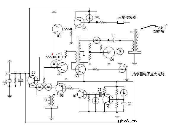 热火器电子点火电路图