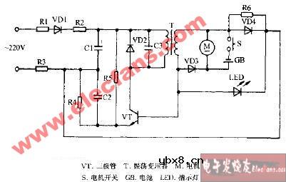 飞利浦HS308型充电式电动剃须刀电路图