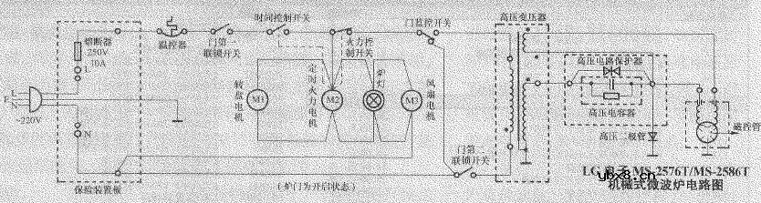 LG电子MS-2576 MS-2586T机械式微波炉电路图