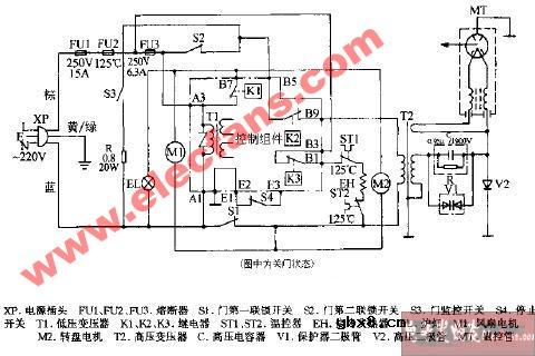 上海夏普R-5G50(W)烧烤微波炉电路图