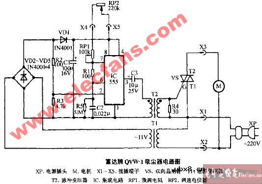 富达牌QVW-1吸尘器电路图
