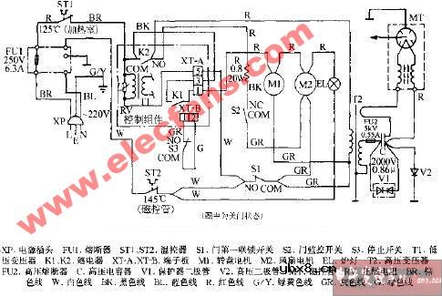 上海夏普R-230B电脑式微波炉电路图