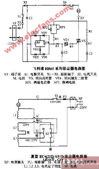 夏普EC-621D EC-651D吸尘器电路图