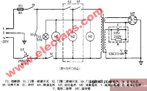 午辰WP800A机械式微波炉电路图
