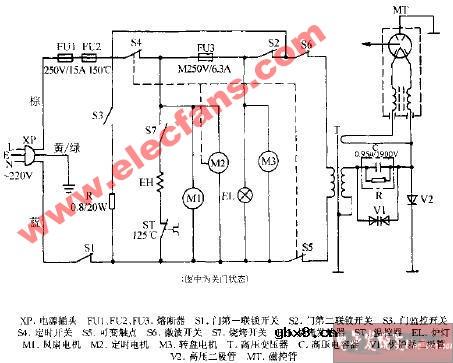 上海夏普R-5G14(W)烧烤微波炉电路图