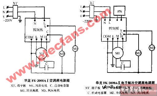 华龙FK-2000A电子制冷空调扇电路图