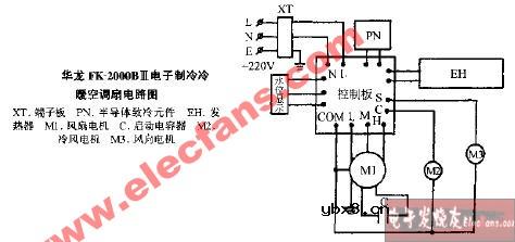 华龙FK-2000B电子制冷冷暖空调扇电路图