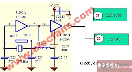 MT1369的时钟电路图