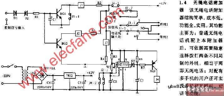 无绳电话附加器