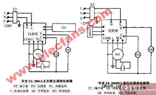 华龙FK-2000B I遥控空调扇电路图