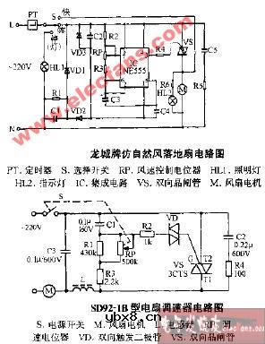 龙城牌仿自然风落地扇电路图