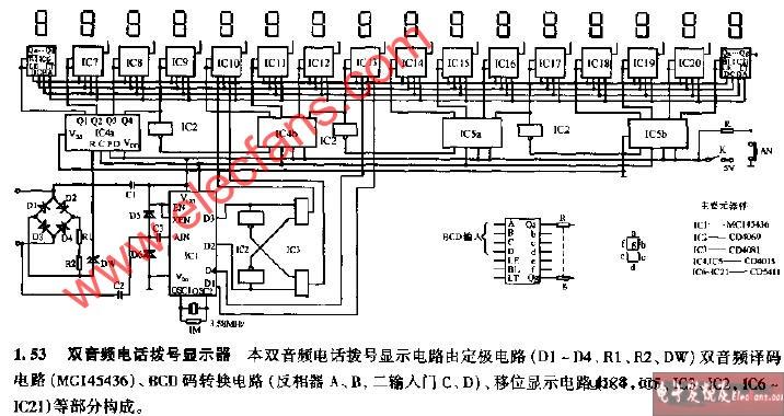 双音频电话拔号显示器