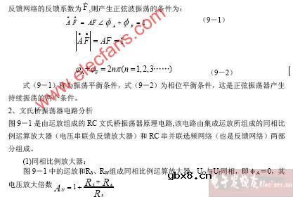 集成运放组成的文氏桥振荡器