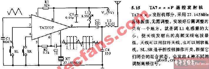 TA7333/TA7657遥控发射机电路图